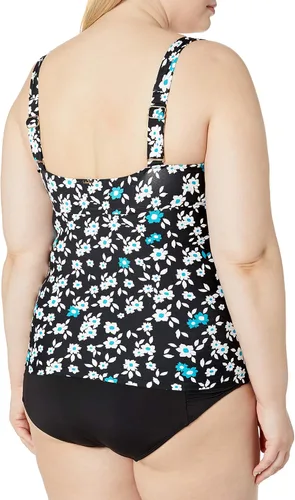 Vista 2 de Anne Cole Tankini de natación con aros delanteros para mujer