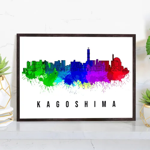 Vista 18 de Pera Print Póster de Japón, póster de Japón-Aomori, ilustración de Japón Skyline City, póster de horizonte moderno, impresión de paisaje urbano