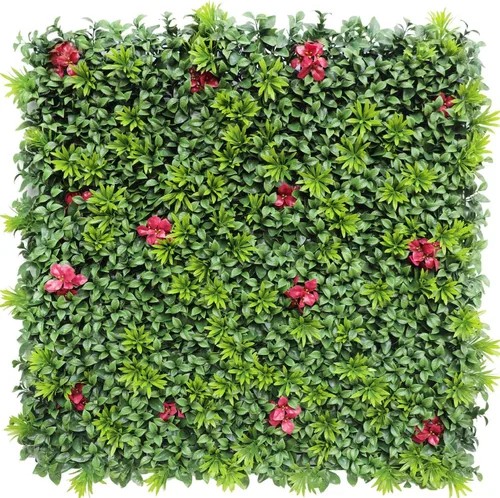 Vista 28 de E&K Panel de valla de plantas artificiales de 20 x 20 pulgadas, hojas sintéticas, césped, panel de privacidad para interiores y exteriores