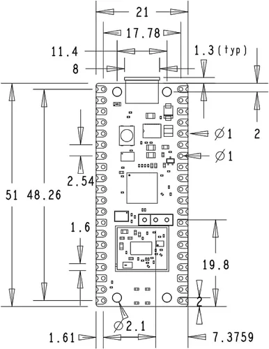Vista 3 de Paquete de 4 Raspberry Pi Pico W con cabezales pre-soldados, chip Raspberry Pi RP2040, conectividad inalámbrica WiFi