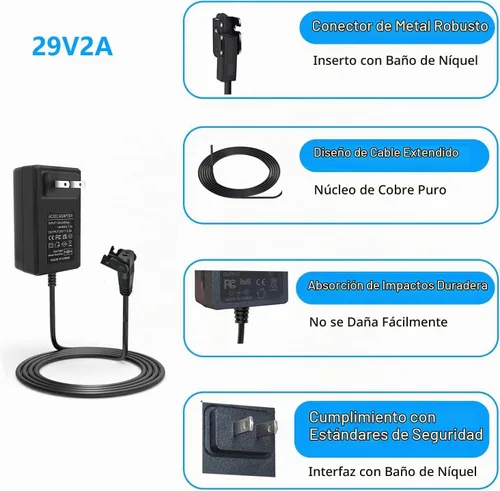Vista 4 de Silla elevadora universal o kit de adaptador de reclinación eléctrica - Fuente de alimentación conmutada de 29 V 2 A CA/CC con cable de 8.2 pies