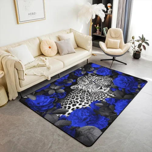 Vista 17 de Erosebridal Alfombra de área de dibujos animados de rana y libélula, para niños, niñas, adolescentes, alfombra con temática de animales de reptiles