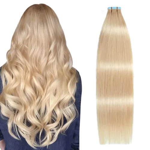 Vista 22 de SUYYA Extensiones de Cabello Humano Rizado Liso con Cinta, Color Negro Natural, Extensiones de Cabello con Cinta, Cabello Humano Rizado Liso, 12