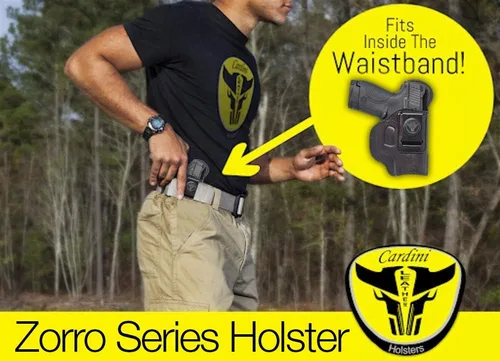 Vista 6 de Funda de Cuero Premium IWB Cardini - Glock 26, 27 y Sig P365XL, Taurus G3C y Walther P99