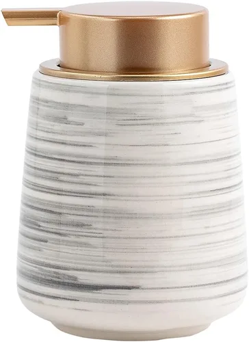 Vista 5 de Coffeezone Dispensador de loción de cerámica para pintura a mano, 11 onzas, dispensador de jabón de manos líquido, botella para cocina y baño