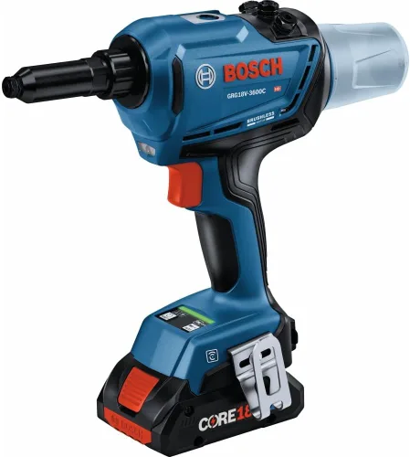 Vista 7 de Bosch GRG18V-3600CB24 Kit de herramientas de remache conectadas sin escobillas de 18 V con (2) baterías de alimentación avanzada CORE18V® de 4 Ah