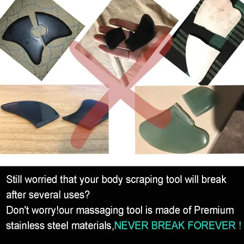 Vista 5 de Gua Sha Tools, herramienta de raspado de acero inoxidable, tabla de masaje, herramienta quiropráctica, herramienta de terapia física, gran