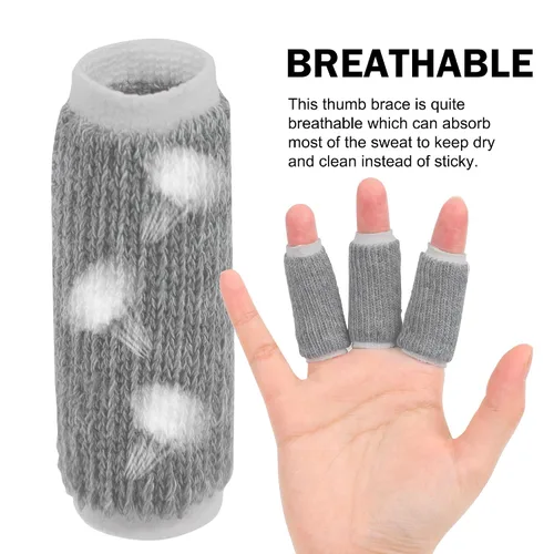 Vista 3 de uxcell 10 férulas protectoras de dedos, fundas de compresión para dedos de pulgar para dedos de gatillo, fundas elásticas para baloncesto, soporte