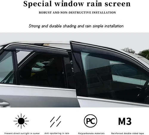 Vista 3 de Protector de lluvia de automóvil, para Cadillac XT6 2019-2022, protectores de lluvia para ventana de automóvil, protector de lluvia para ventana