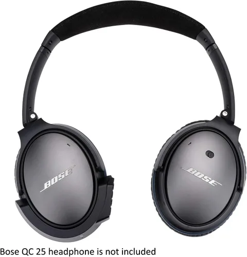 Vista 9 de Adaptador Bluetooth inalámbrico aptX mejorado para auriculares Bose QuietComfort 25 QC 25 con micrófono/control de volumen, negro
