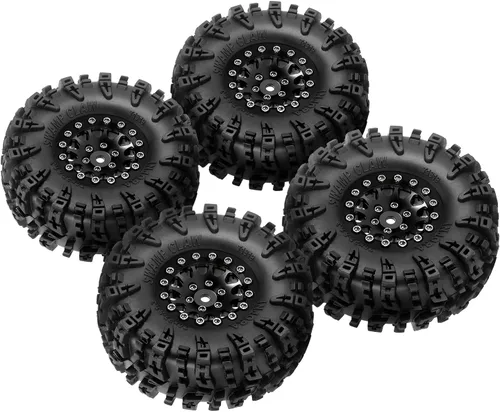 Vista 5 de INJORA 1.3 Neumáticos S5 Swamp Claw para Terreno Barrento 70 x 27 mm para Vehículo de Control Remoto Crawler 1/18 1/24 (Negro 2)