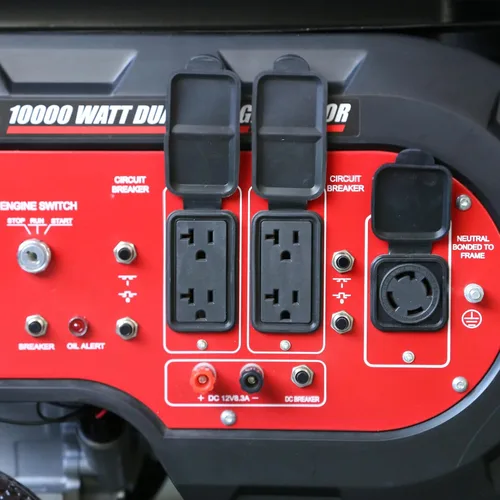 Vista 4 de All Power America Generador portátil de combustible dual de 10000 vatios a gas/propano resistente con arranque eléctrico, negro