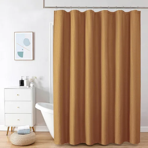 Vista 25 de OVZME Cortina de ducha de tela Berry Stall de 36 x 72 pulgadas, suave y gofre, pequeña cortina de ducha negra para baño con textura para un