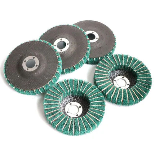 Vista 6 de FPPO 5 piezas disco de aleta de fibra de nailon de 4.5" x 7/8" pulgadas, rueda de pulido y esmerilado, almohadilla de fregado rueda de pulido