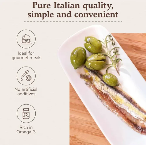 Vista 6 de Rustichella D' Abruzzo Filetes de anchoa en aceite de oliva virgen extra, 3.2 onzas