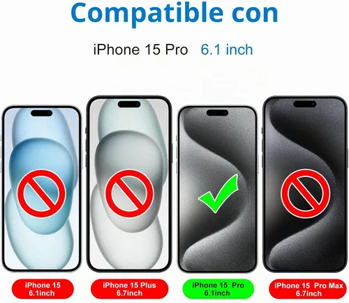 Vista 3 de Mothca Protector de pantalla de vidrio mate para iPhone 15 Pro (6.1 pulgadas), película transparente de vidrio templado antirreflejos y antihuellas