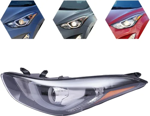 Vista 3 de Conjunto de faros delanteros LED halógenos con lente transparente, reemplazo directo para 2014 2015 2016 Hy-uu-nn-dai E-l-aa-nn-tra