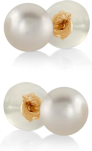 Vista 12 de THE PEARL SOURCE White Japanese Akoya Pearl Stud Earrings for Women – Genuine Cultured Pearls, Hypoallergenic Jewelry with Secure 14k Gold Backing