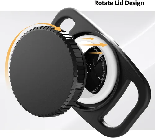 Vista 5 de PZOZ Soporte impermeable para collar de perro AirTag (paquete de 2) para Apple AirTag, plástico y silicona para collar de mascotas, soporte