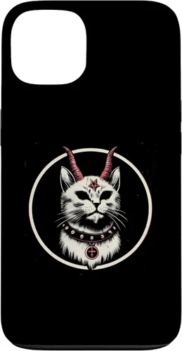 Vista 7 de Funda para iPhone 17 de Baphomet Satánico Oculto de Gato del Diablo
