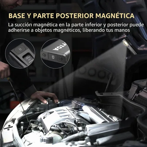 Vista 3 de ROYTOA Linterna de bolsillo recargable EDC Slim Flat Linterna 1200 lúmenes con base magnética y espalda, sensor de proximidad, clip para bolsillo