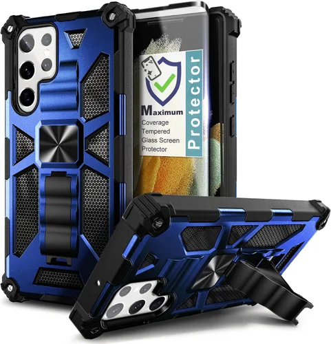 Vista 10 de NZND Funda de teléfono diseñada para Samsung Galaxy A14-5G, color negro, con protector de pantalla, protección de cuerpo completo a prueba de golpes