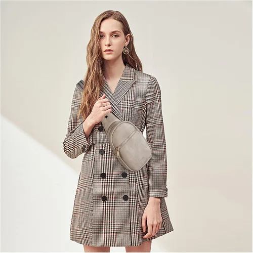 Vista 2 de Telena Riñonera pequeña para mujer, de cuero, cangureras, bolsa de pecho para mujer