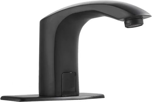 Vista 10 de Grifo de baño automático negro activado por movimiento, sin contacto, bañera, lavabo, lavabo, aireador, un agujero, mezclador de latón, desagüe