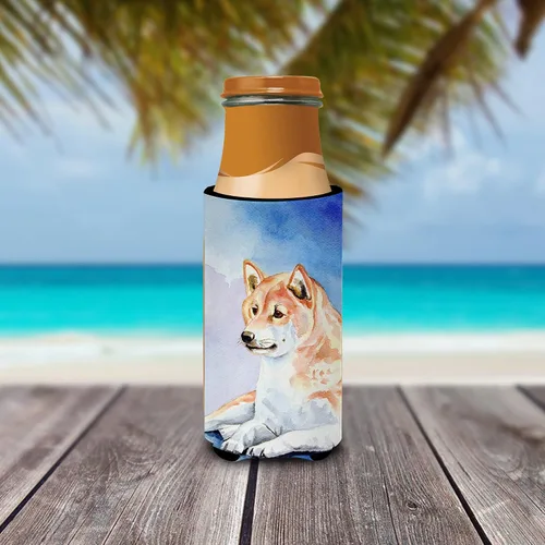 Vista 3 de Caroline's Treasures 7135MUK Shiba Inu Ultra Hugger para latas delgadas, funda enfriadora de latas, lavable a máquina, funda para bebidas, aislante