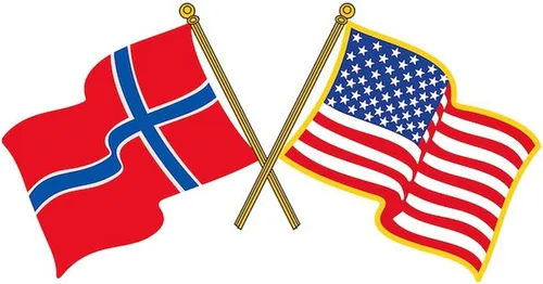 Vista 2 de CafePress Pegatina de bandera noruega americana para parachoques rectangular Transparente