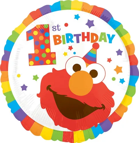 Vista 3 de Anagram Party Supplies - Ramo de globos de 1er cumpleaños de monstruo de galletas Elmo y amigos