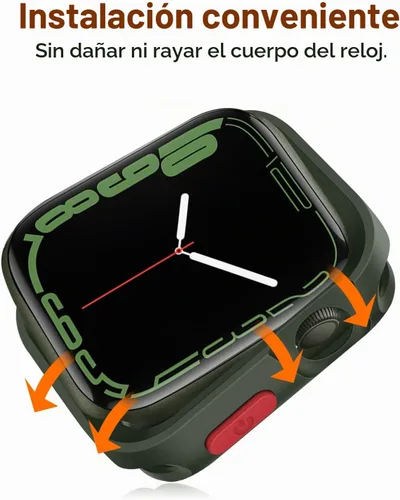 Vista 6 de Amizee 2 Pack Estuche Resistente Compatible con Apple Watch Serie 9/8/7 41mm SE 3/2/1 Serie 6/5/4 40mm, Funda Protectora Amortiguadora de TPU Blanda