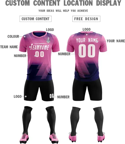 Vista 3 de Camiseta de fútbol personalizada con logotipo de cualquier nombre, camiseta de fútbol personalizada para hombres, mujeres y jóvenes