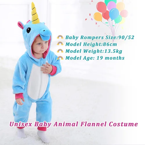 Vista 7 de TONWHAR Disfraz de Halloween para bebés y niños pequeños, traje de nieve para niños (3.5-4.5 añosaltura 41-46 pulgadas, unicornio azul)