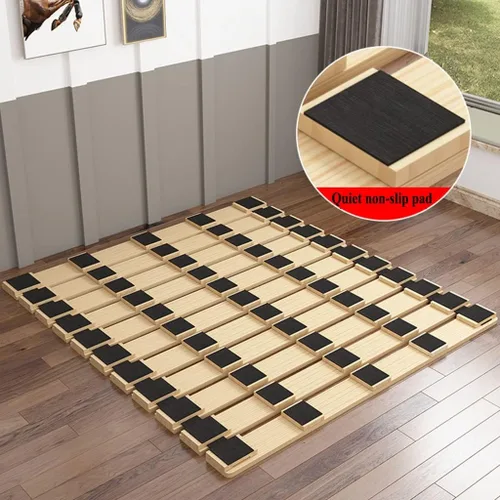 Vista 2 de Tabla de cama plegable, Tatami Bedstead de madera maciza a prueba de humedad, marco de tablón plegable y transpirable (tamaño : 23.6 x 74.8 in)