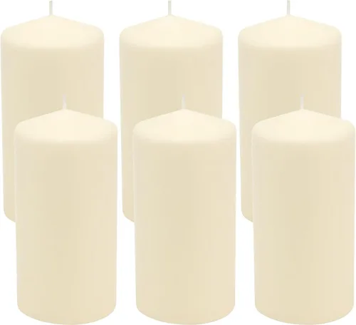 Vista 13 de Stonebriar Paquete de 3 Velas Pilares Altas de 3 x 3 Pulgadas de Cera de Marfil Sin Perfume con 18 Horas de Combustión