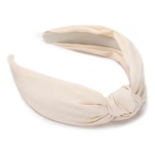 Vista 7 de Diadema para mujeres, diadema ancha anudada, banda elástica para el cabello de yoga, accesorios de moda para el cabello para mujeres (Beige)