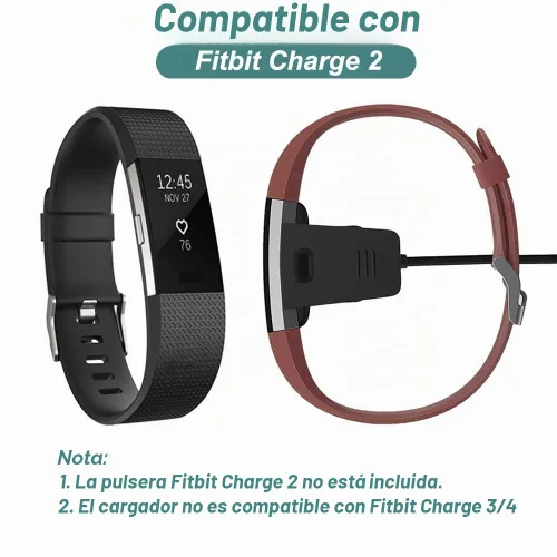 Vista 2 de Kissmart Cargador para Fitbit Charge 2 Fitness Activity Tracker