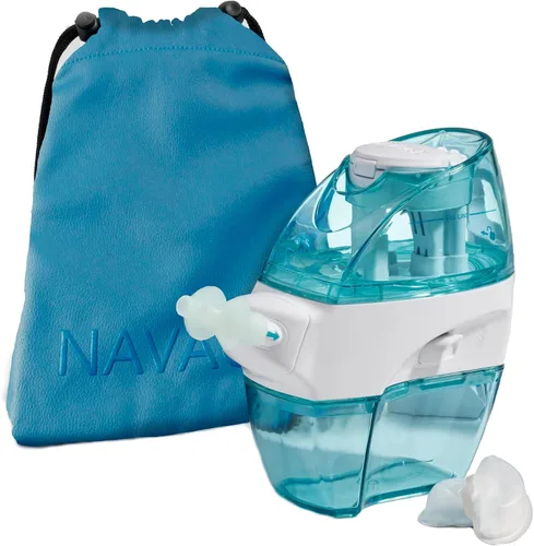 Vista 12 de Navage Paquete de Viaje - Sistema de Irrigación Nasal - Kit de Enjuague Nasal Salino con 1 Limpiador de Nariz, 30 Cápsulas de Sal y Bolsa de Viaje