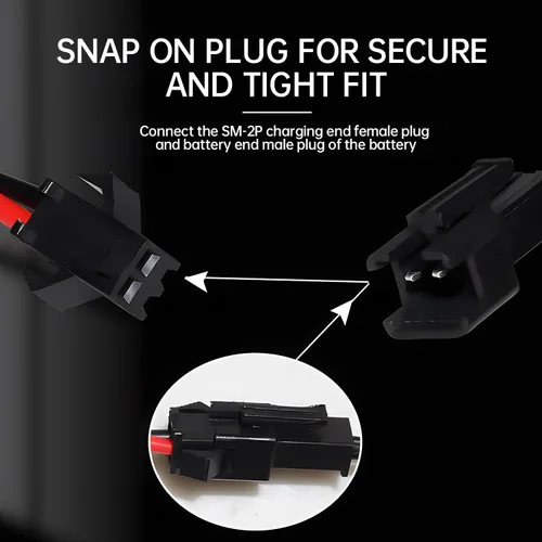 Vista 4 de Cable de carga USB de 3.7 V 500 mAh con conector de enchufe SM-2P para vehículos RC