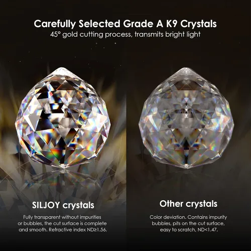 Vista 7 de Araña rectangular, con gotas de cristal, de Siljoy, iluminación moderna, montaje empotrado en el cielorraso, aplique de luz, Blanco, Siljoy-411