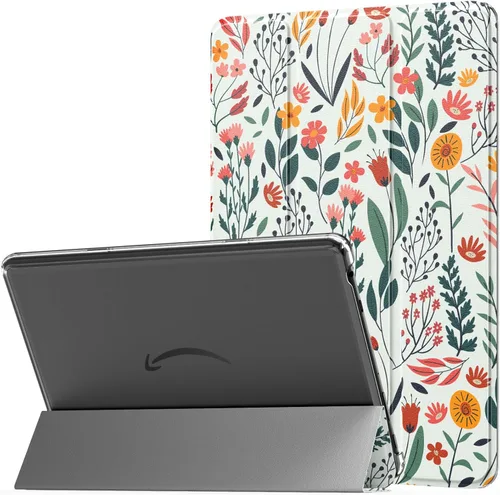Vista 11 de MoKo - Funda para tableta Amazon Kindle Fire HD 10 (13ª generación, versión 2023) de 10.1 pulgadas, funda de piel sintética con soporte triple