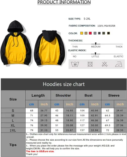 Vista 7 de Sudadera con manga larga estilo raglán en contraste, con forro polar, con capucha y bolsillo tipo canguro, para hombre