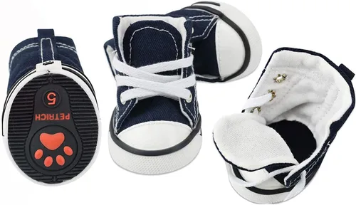 Vista 2 de Zapatos para perros y mascotas, zapatos deportivos de lona para cachorros, botas deportivas, antideslizantes, zapatos casuales para perros y gatos
