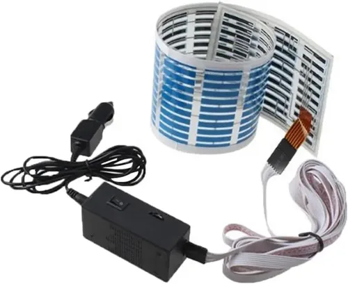 Vista 7 de Pegatinas adhesivas para auto con luces LED brillantes, sensor de sonido y música, ecualizador, ritmo, lámpara de voz, flash de audio, 90 x 25 cm