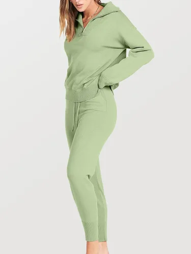 Vista 4 de ANRABESS Conjunto de dos piezas para mujer, suéter de manga larga y pantalones con cordón