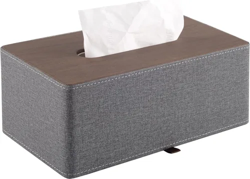 Vista 10 de Soporte para Caja de Pañuelos de Cuero de Moda, Funda Rectangular para Caja de Pañuelos para Tocador de Baño, Mesita de Noche, Caja de Servilletas