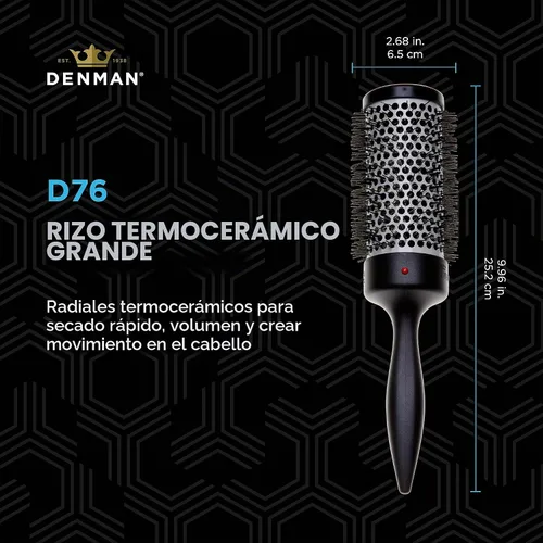 Vista 2 de Denman Thermo Ceramic Hourglass - Cepillo para rizar el cabello, alisar, rizos definidos, volumen y elevación de raíces, color gris