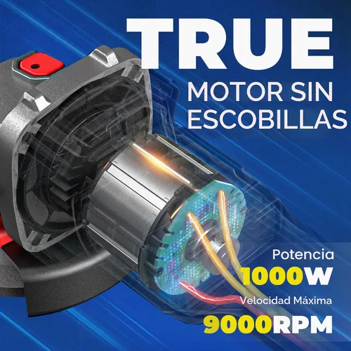 Vista 4 de Dong Cheng Amoladora angular inalámbrica de 20 V 4-1/2 pulgadas, 9000 RPM con interruptor de paleta, herramienta de corte, protección DSC