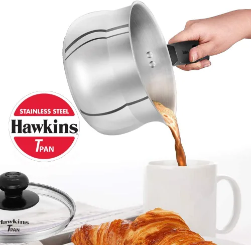 Vista 4 de Hawkins Tpan de acero inoxidable de 1.5L con tapa de cristal